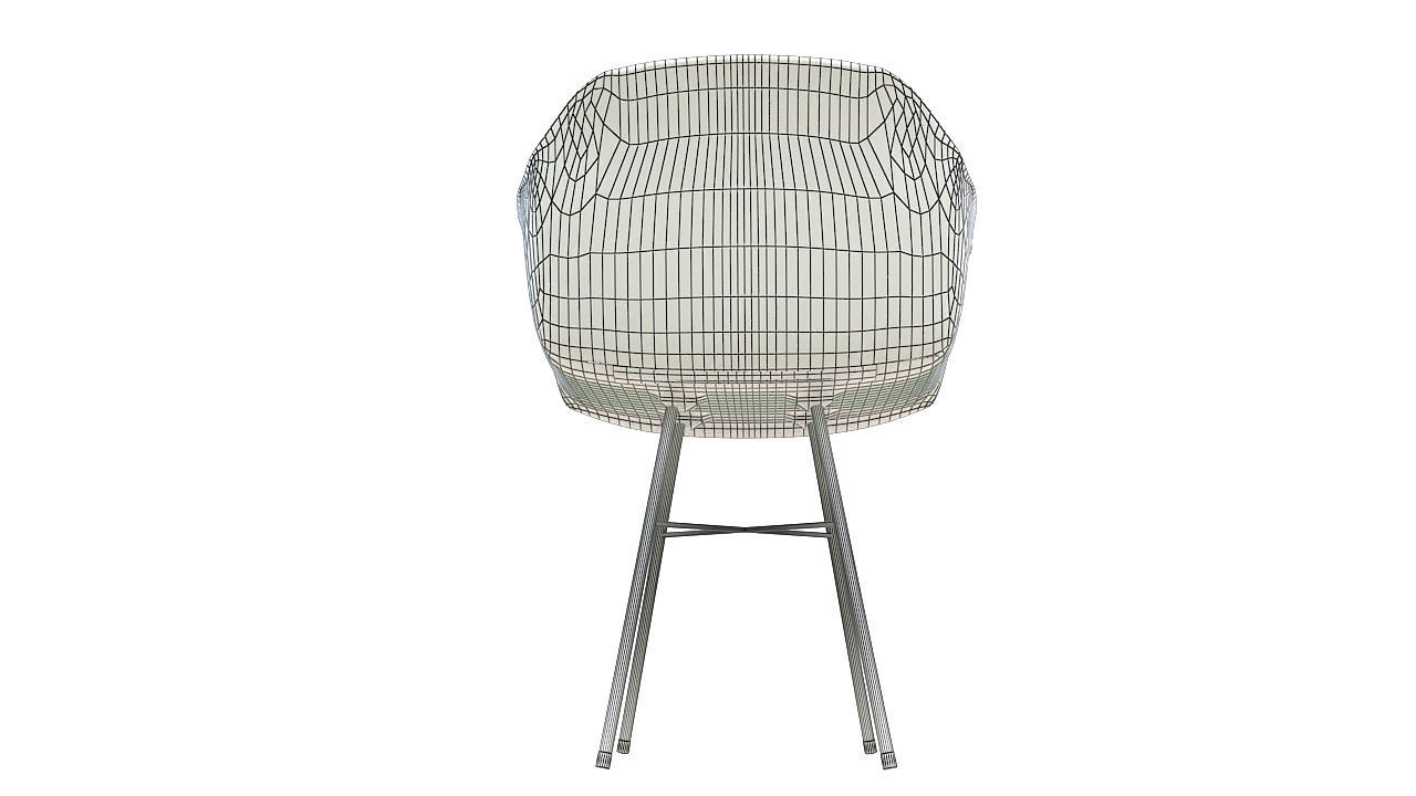 Plastic chair with steel legs 3D model_12