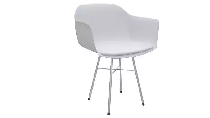Plastic chair with steel legs 3D model