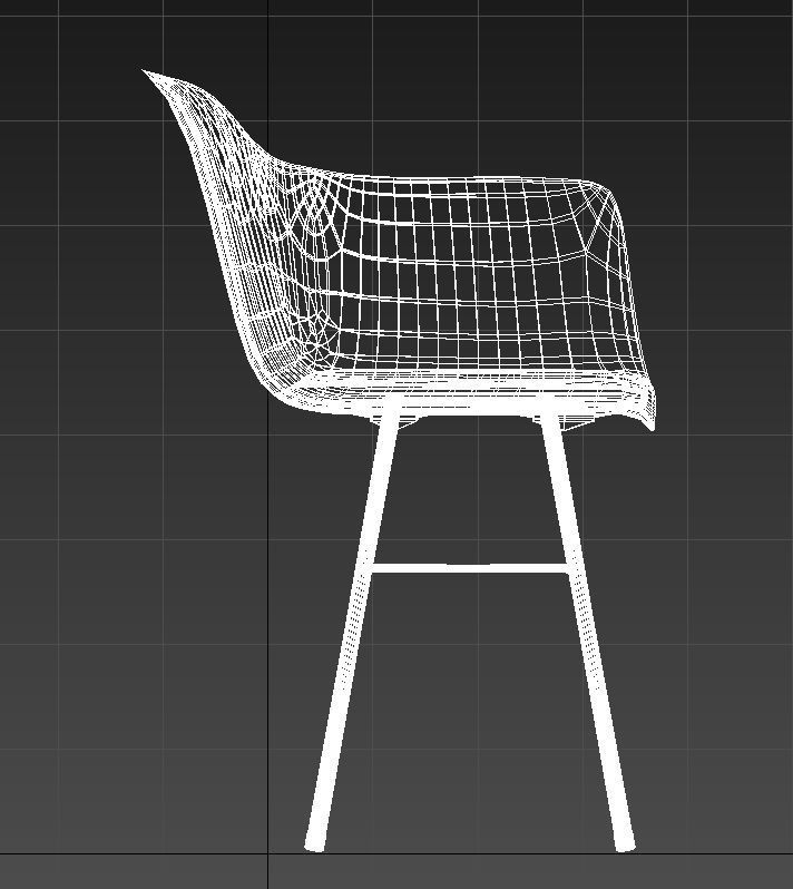 Plastic chair with steel legs 3D model_16
