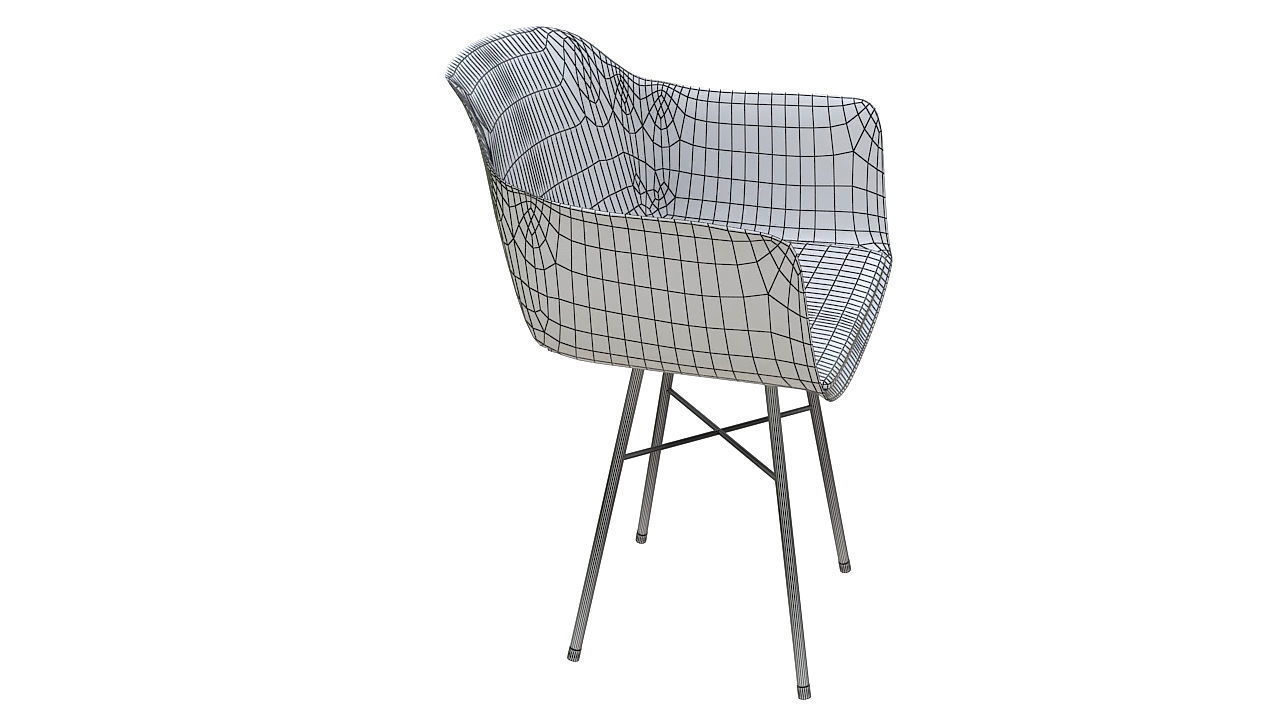 Plastic chair with steel legs 3D model_8