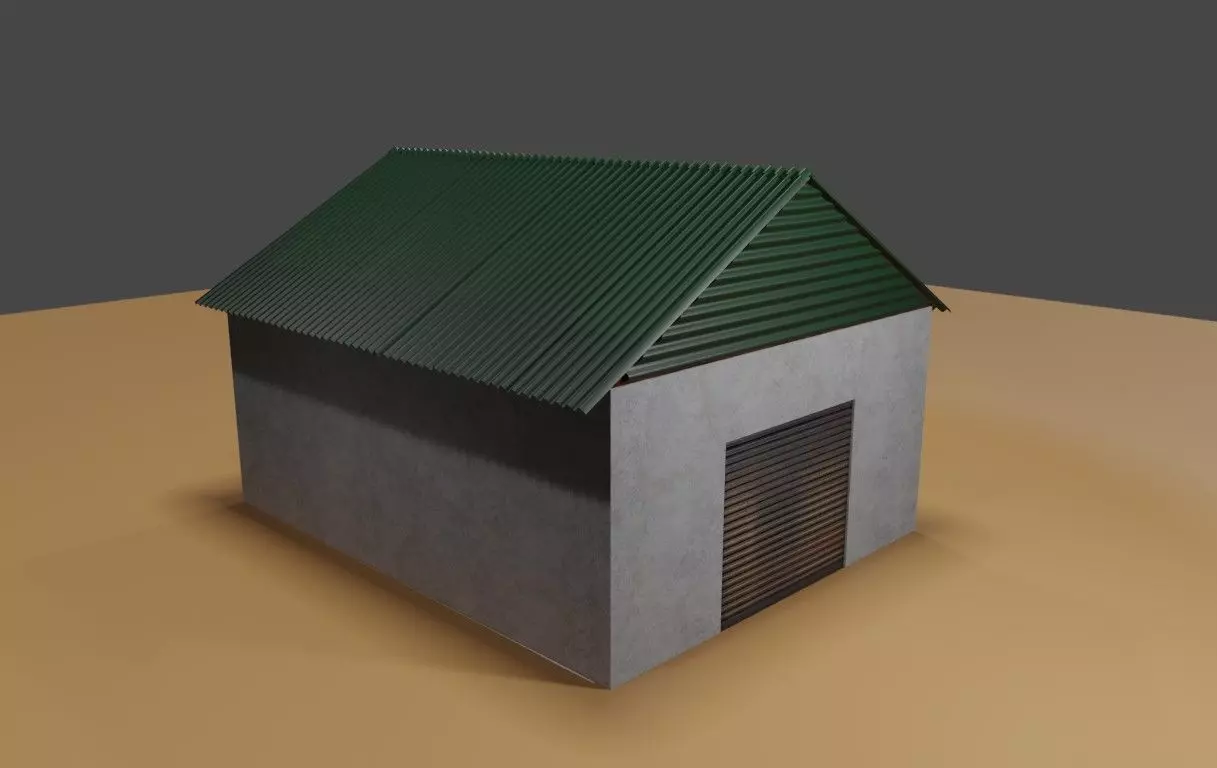 Warehouse - Garage - Barracao Low-poly 3D model_0