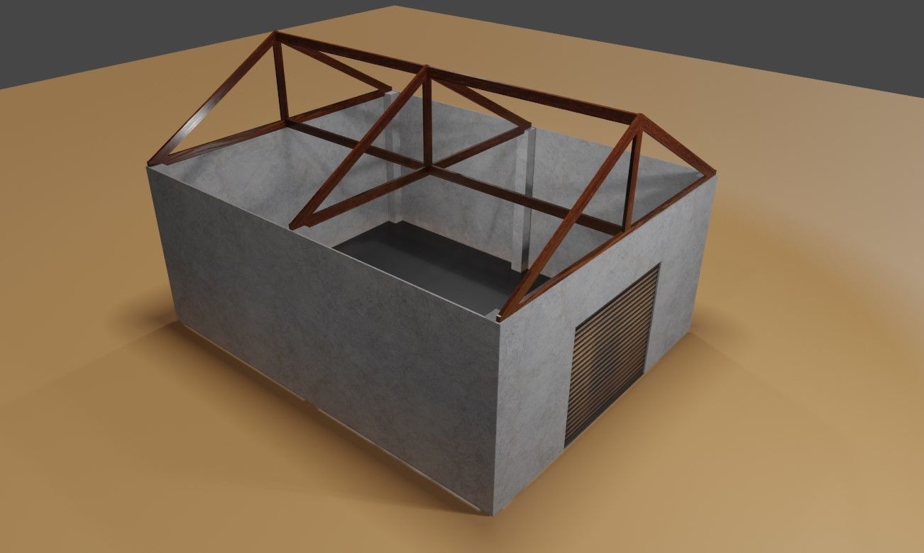 Warehouse - Garage - Barracao Low-poly 3D model_9
