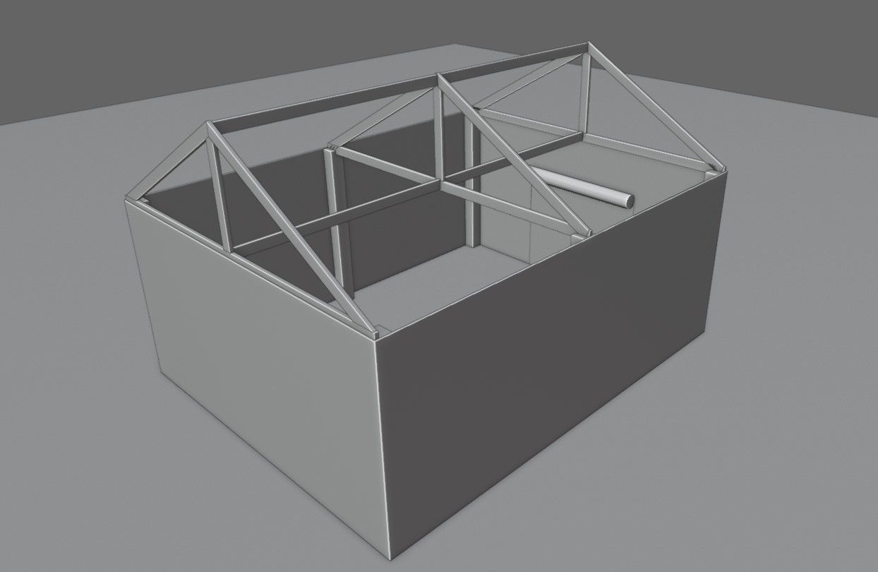 Warehouse - Garage - Barracao Low-poly 3D model_14