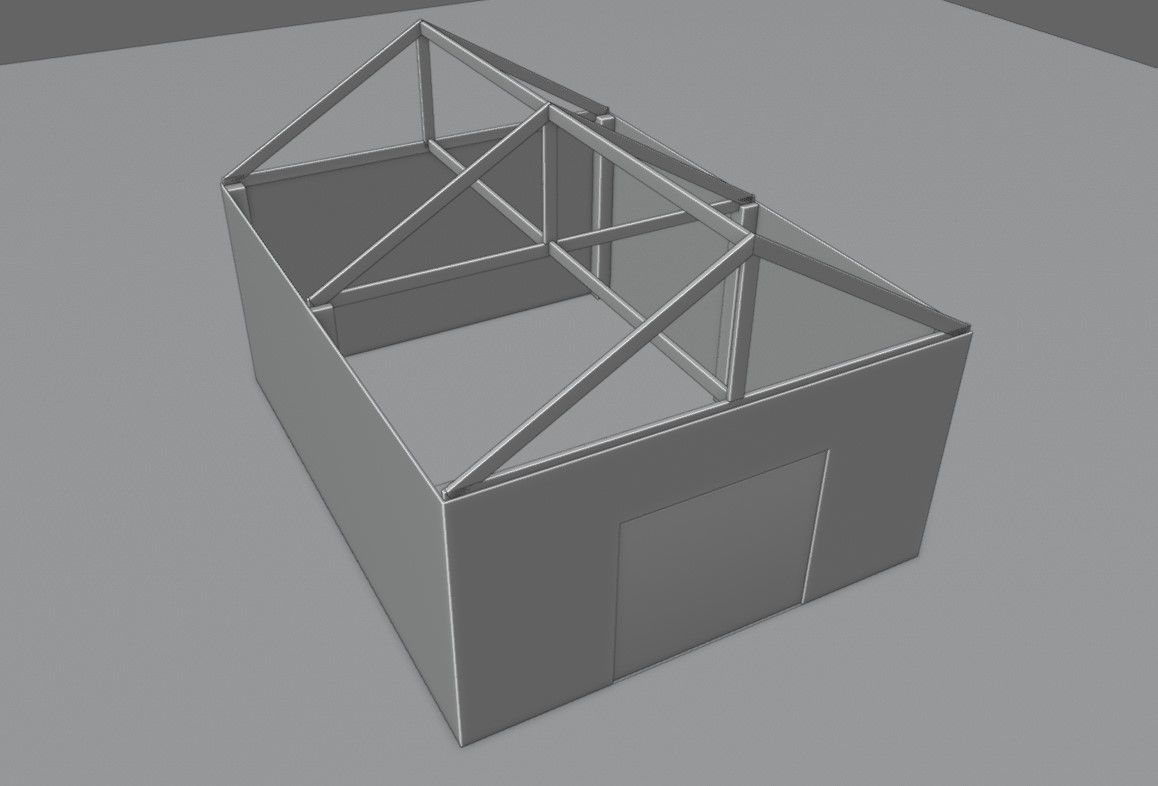 Warehouse - Garage - Barracao Low-poly 3D model_15