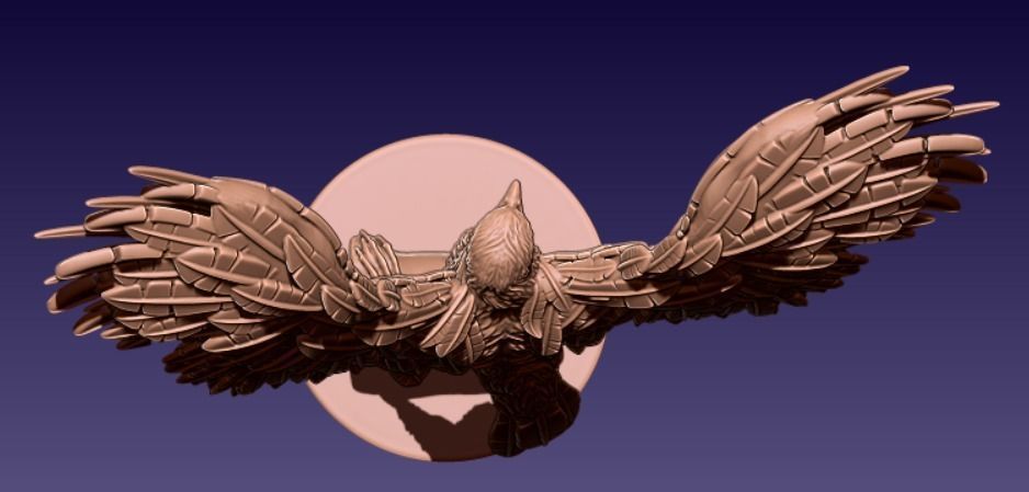 FALCON bird with wings spread out 3D print model_3