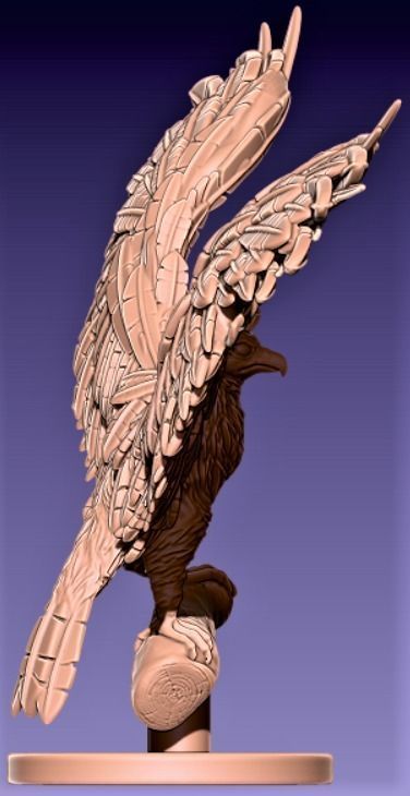 FALCON bird with wings spread out 3D print model_1