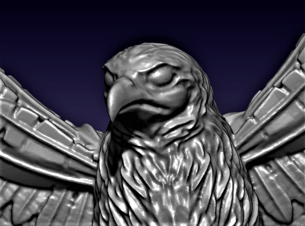 FALCON bird with wings spread out 3D print model_7
