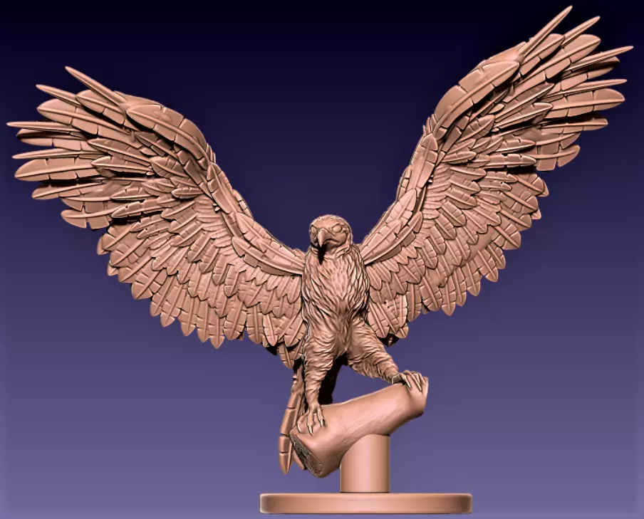 FALCON bird with wings spread out 3D print model_0