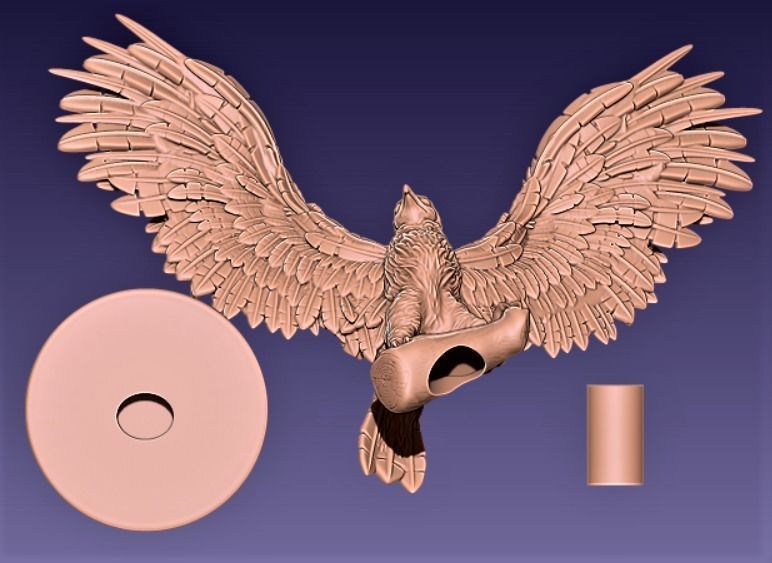 FALCON bird with wings spread out 3D print model_6