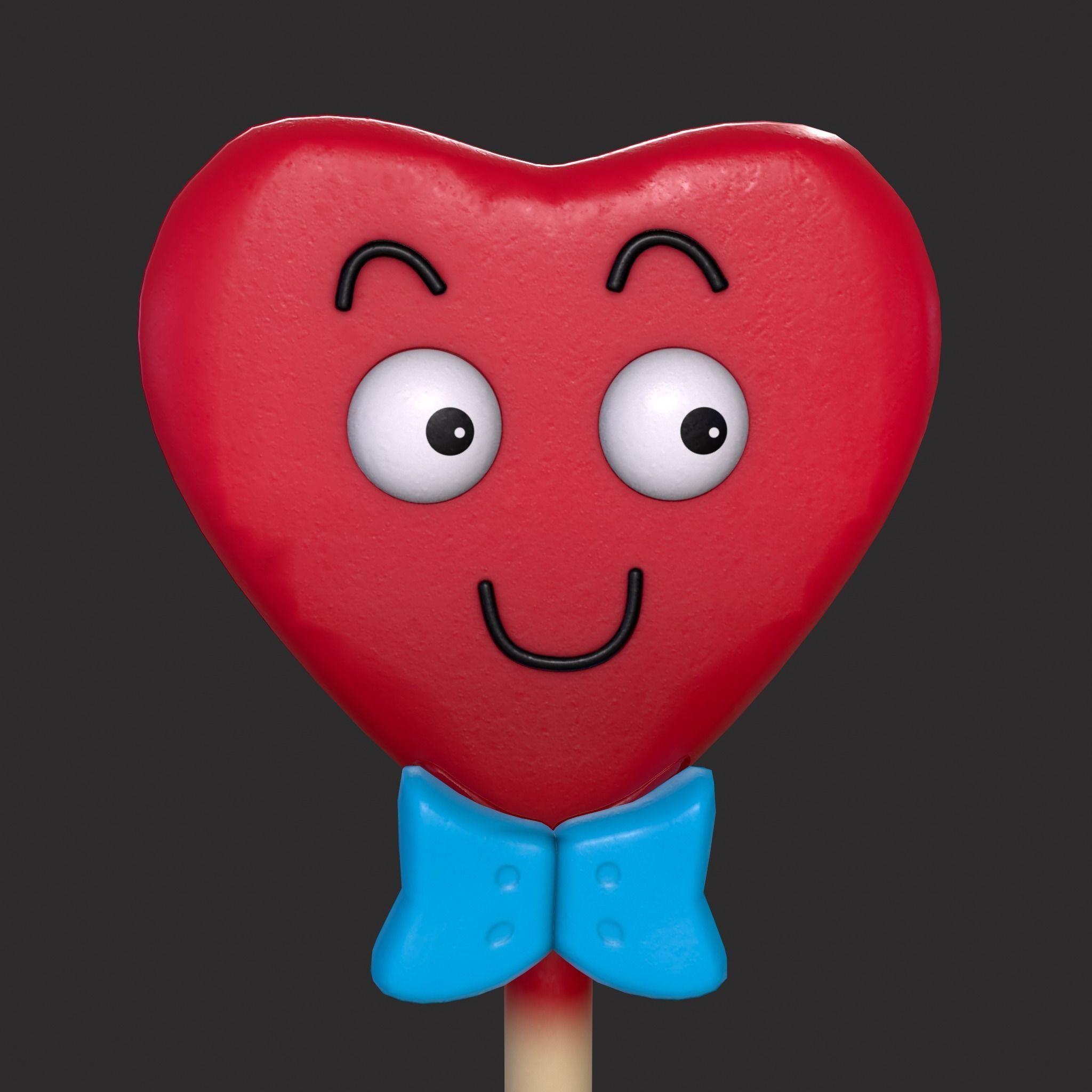 Valentines Suckers Couple Low-poly 3D model_9