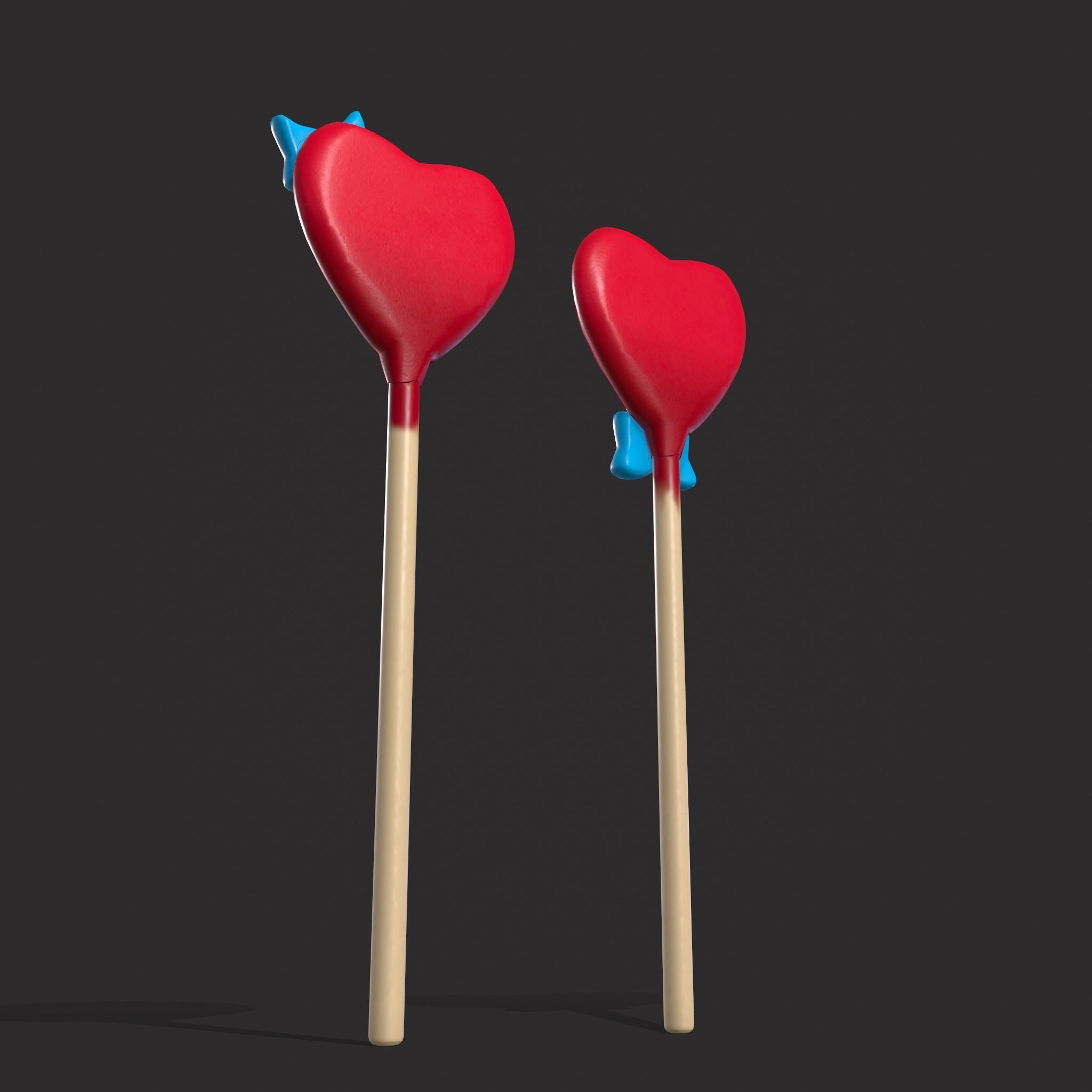 Valentines Suckers Couple Low-poly 3D model_15