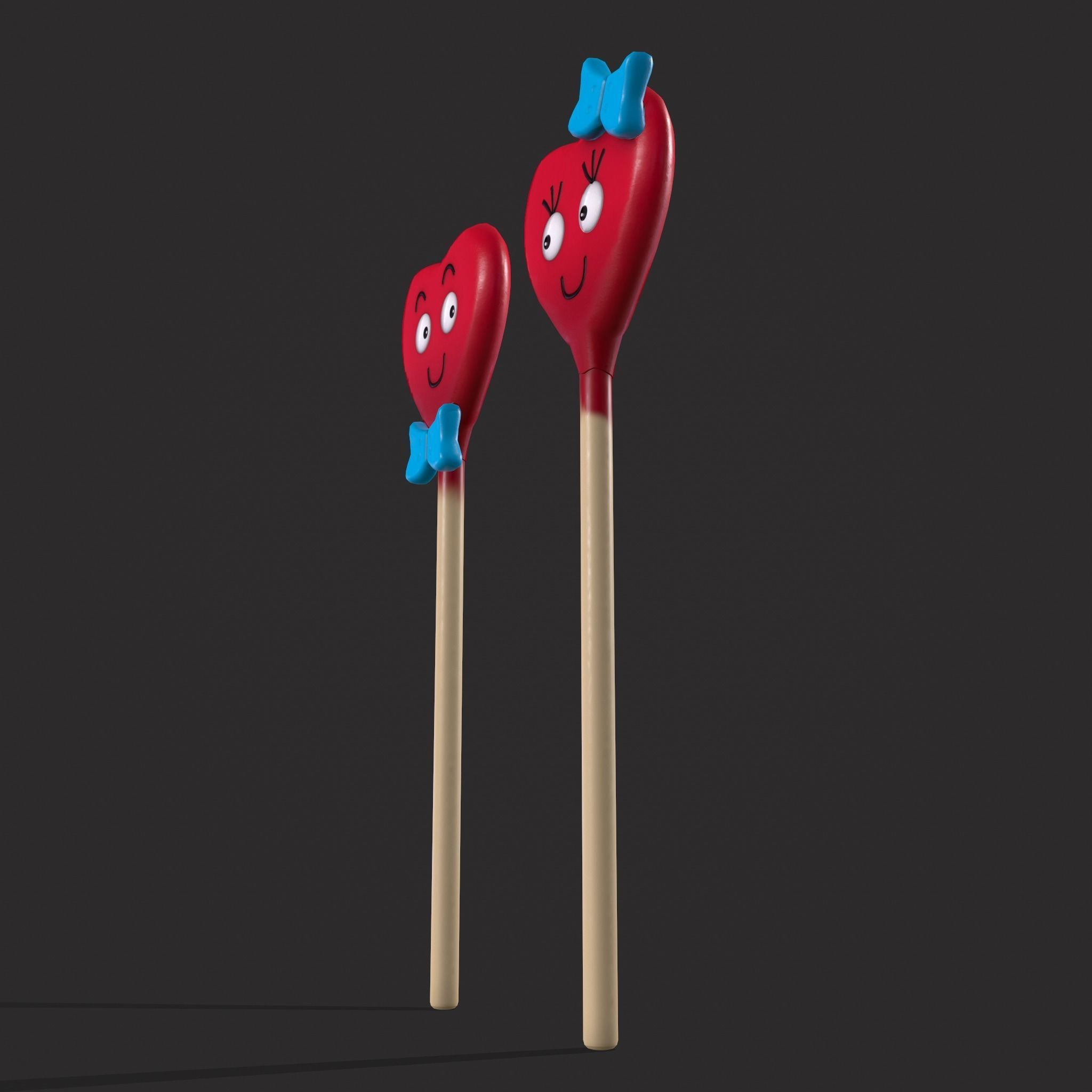 Valentines Suckers Couple Low-poly 3D model_13