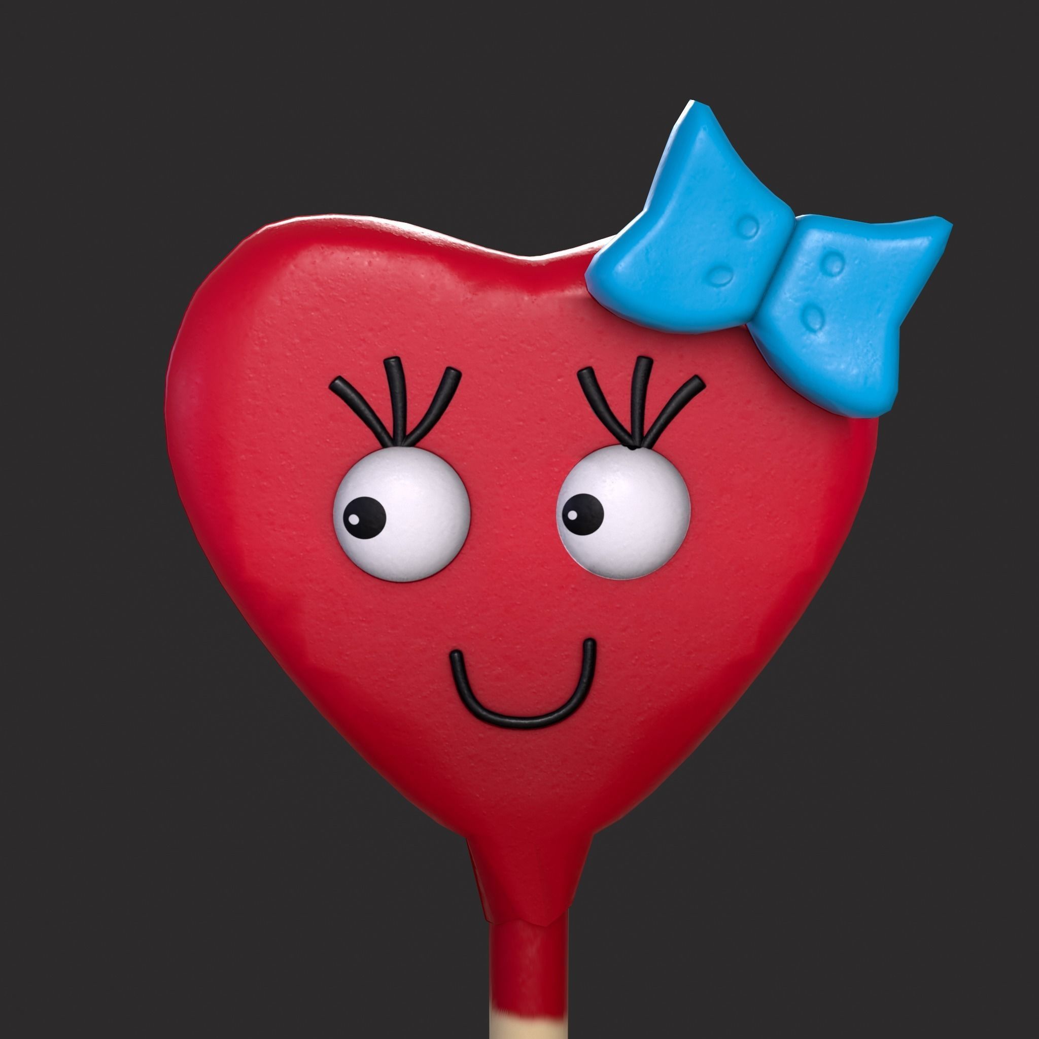 Valentines Suckers Couple Low-poly 3D model_7