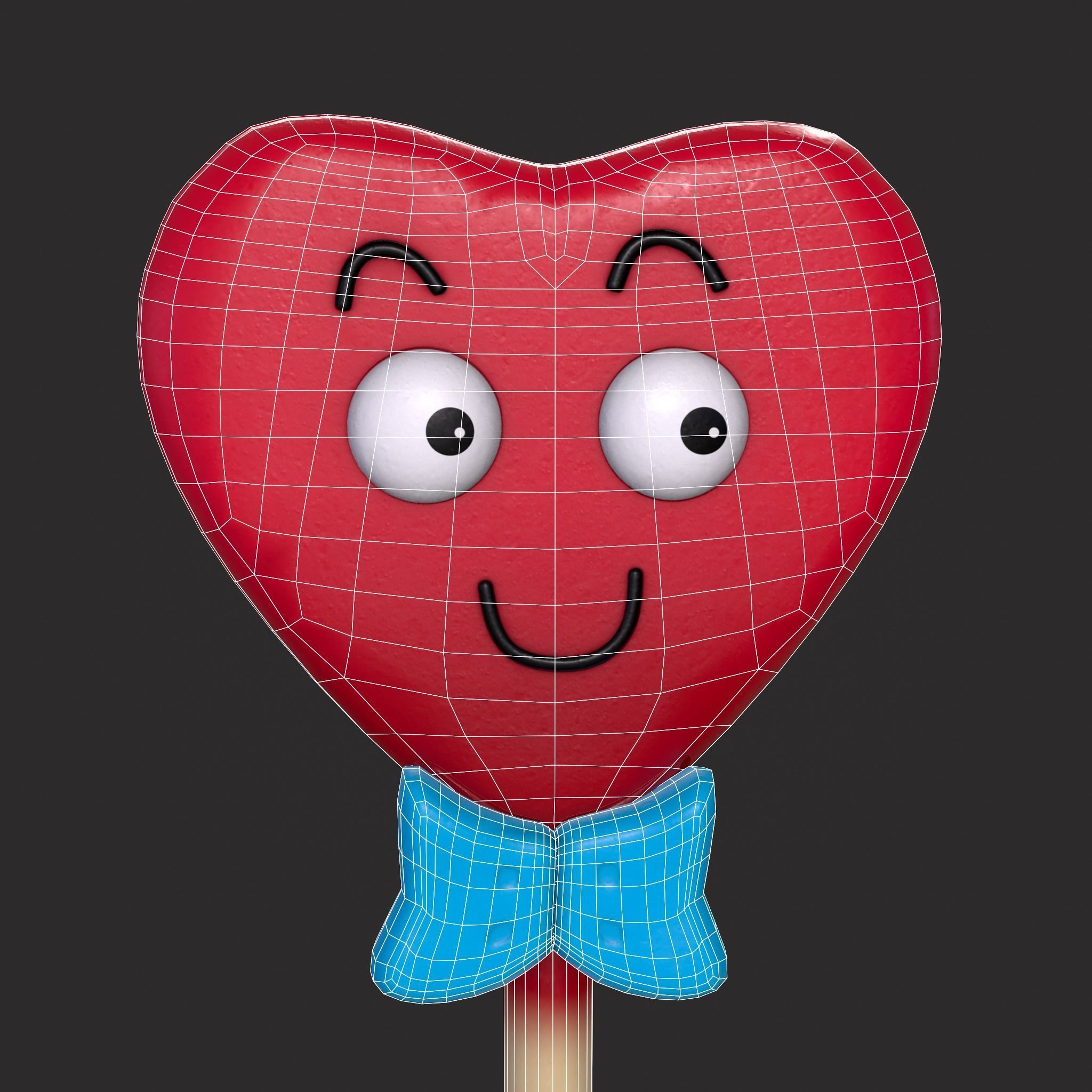 Valentines Suckers Couple Low-poly 3D model_10