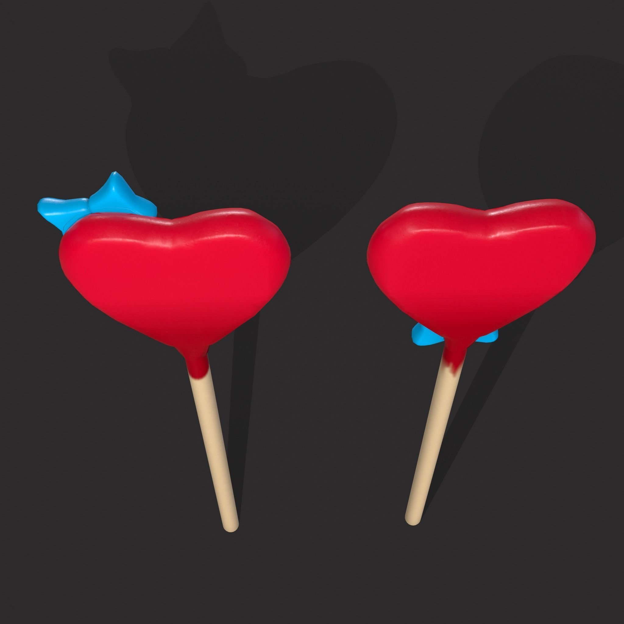 Valentines Suckers Couple Low-poly 3D model_19