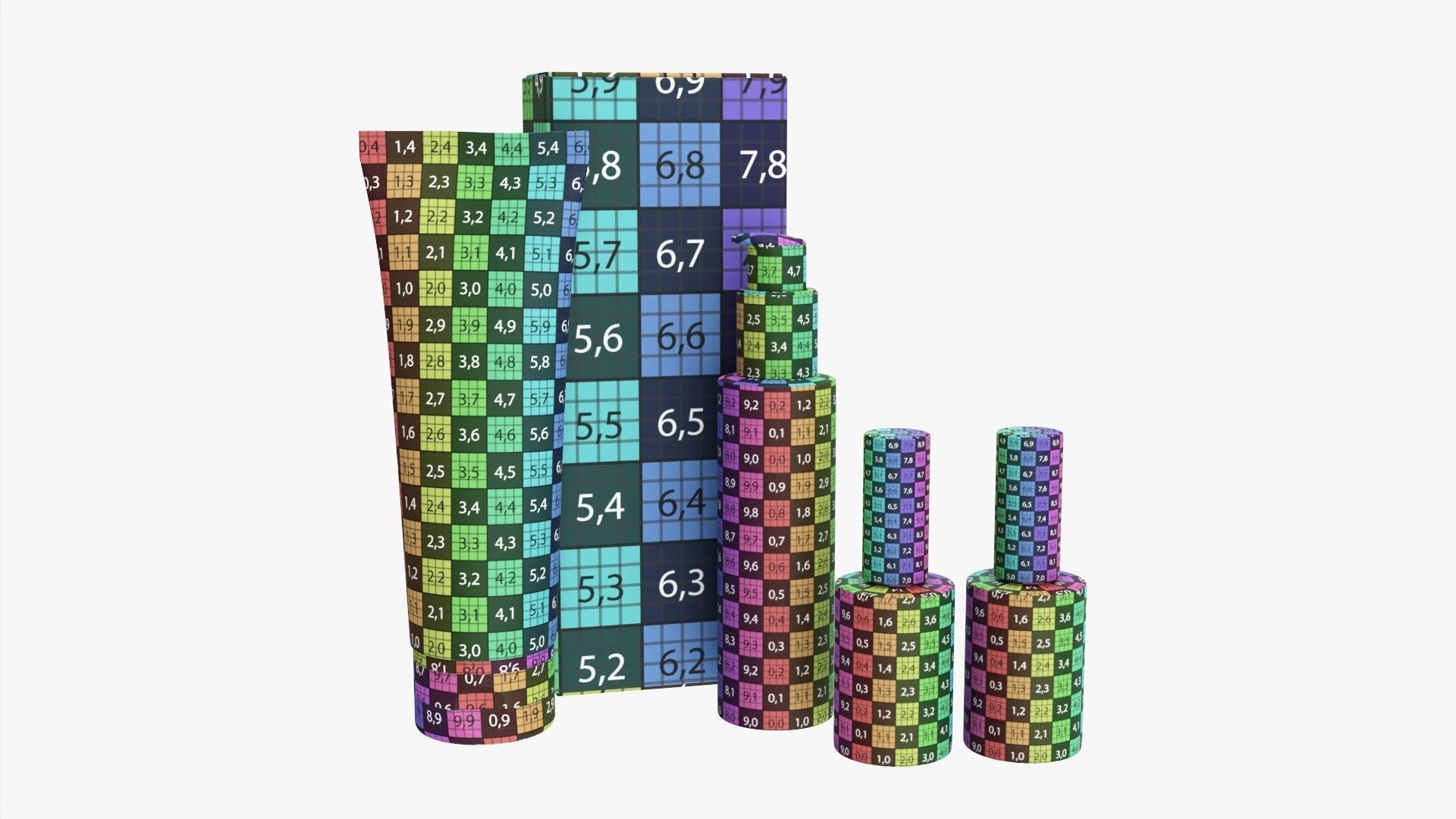 Hand care set mockup 3D model_7