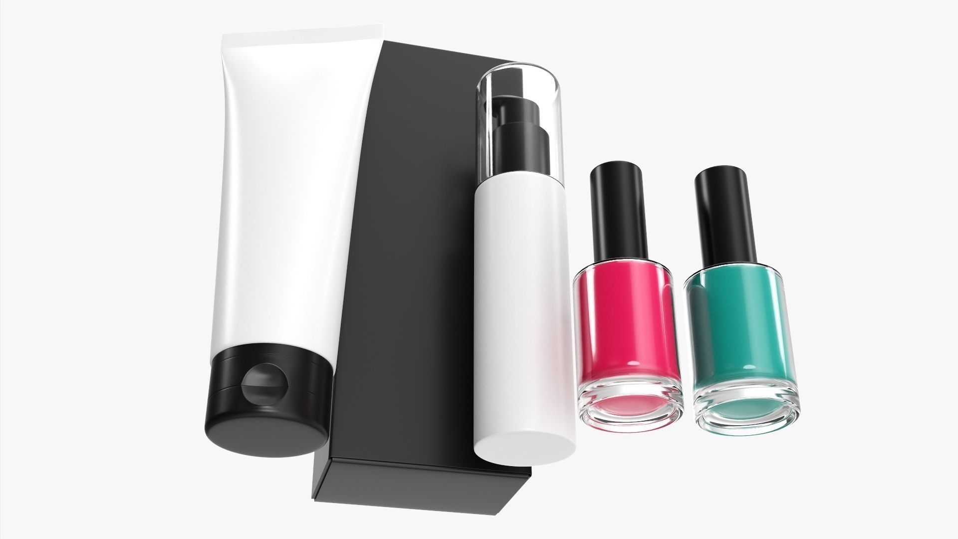 Hand care set mockup 3D model_1