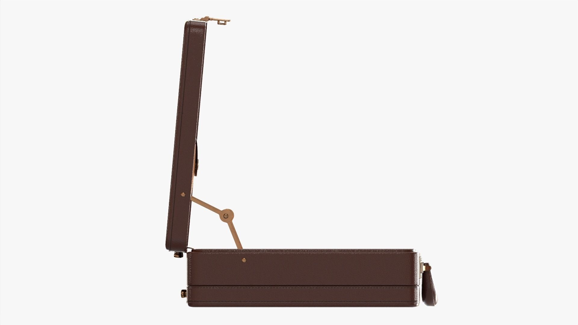 Leather briefcase open 3D model_6