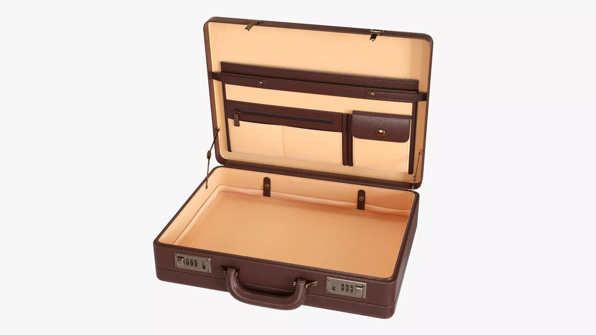 Leather briefcase open 3D model