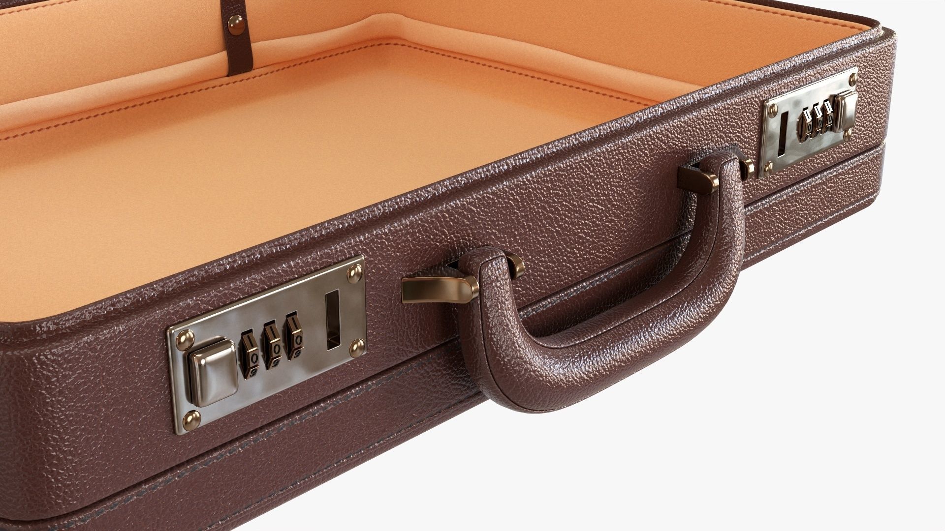 Leather briefcase open 3D model_4