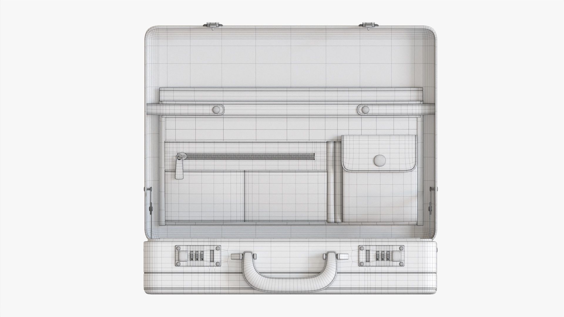 Leather briefcase open 3D model_13