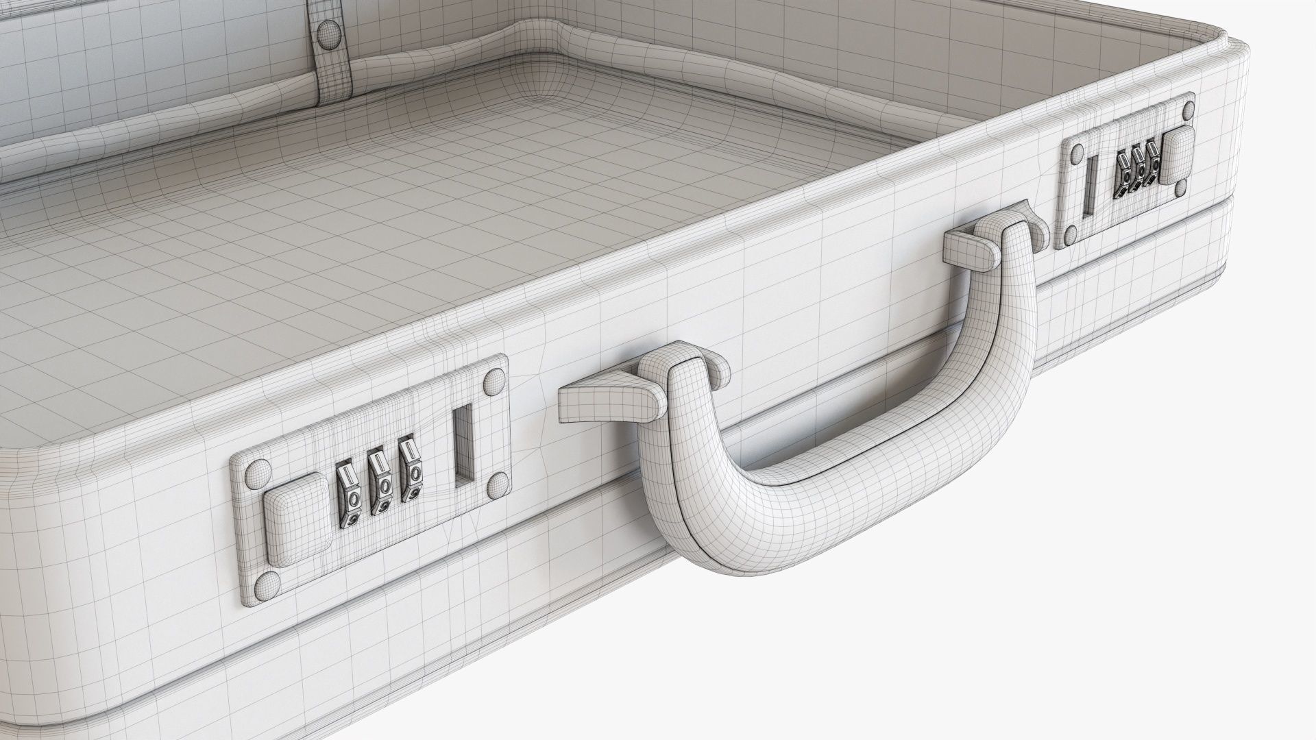 Leather briefcase open 3D model_12