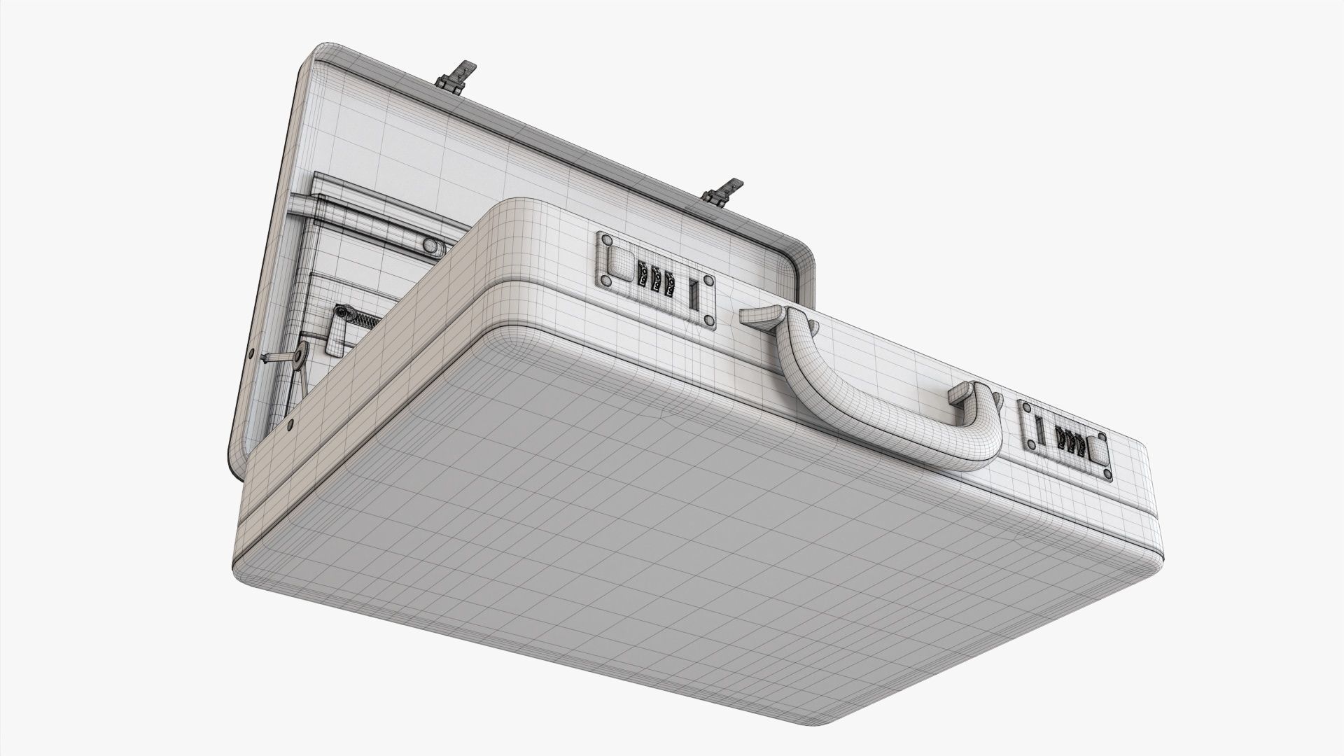 Leather briefcase open 3D model_10