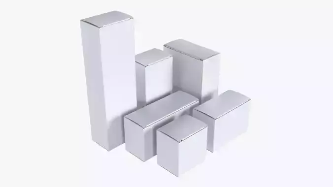 Paper boxes mockup set 01 3D model