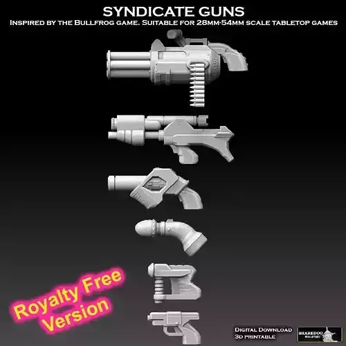 Syndicate Guns ROYALTY FREE VERSION 3D print model