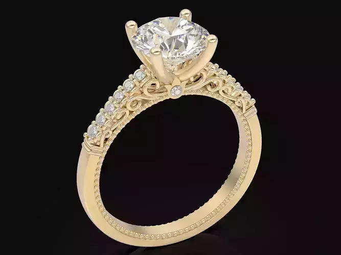 Solitaire Engagement Ring jewelry Gold silver
