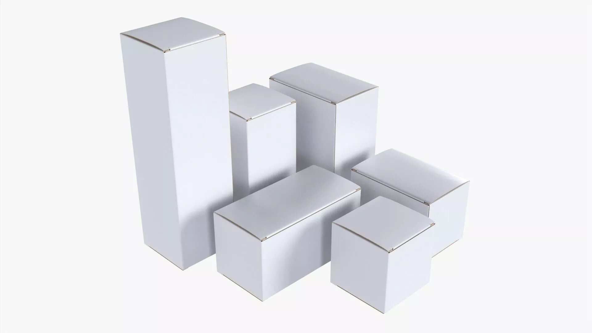Paper boxes mockup set 02 3D model