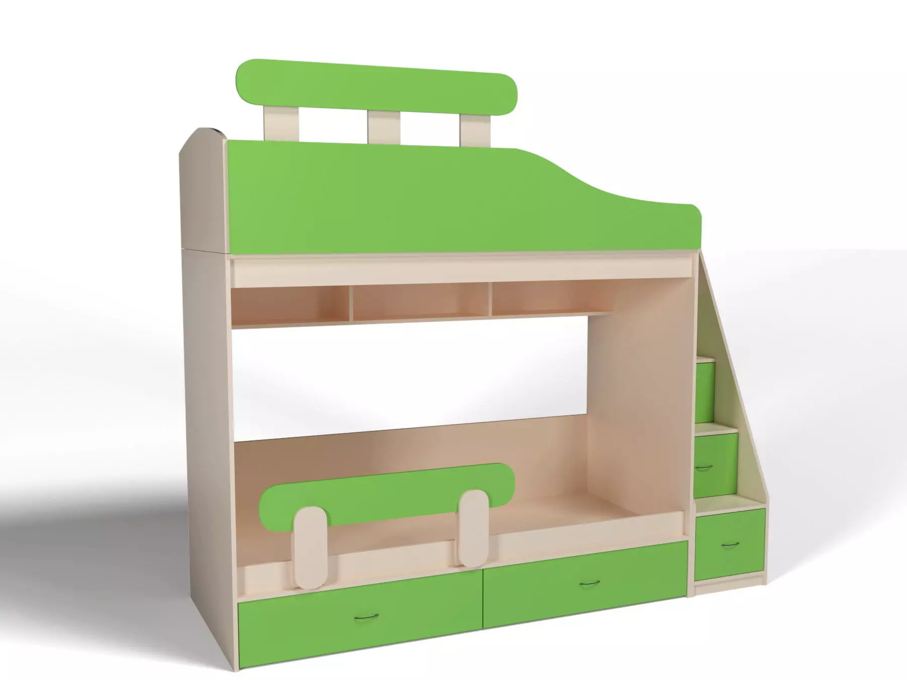 Childrens bunk bed 3D model_0