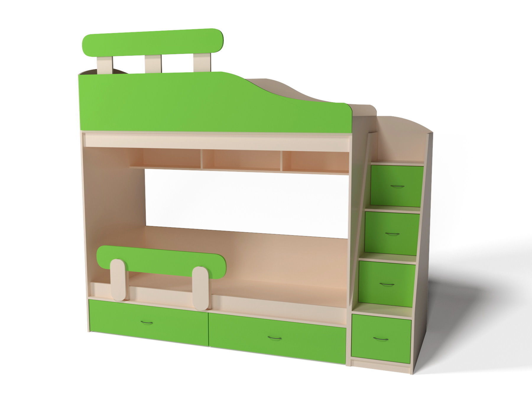 Childrens bunk bed 3D model_3