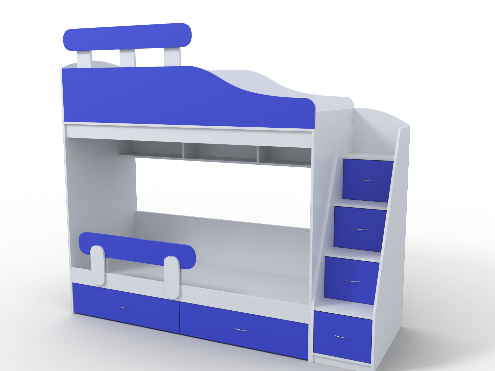 Childrens bunk bed 3D model_4