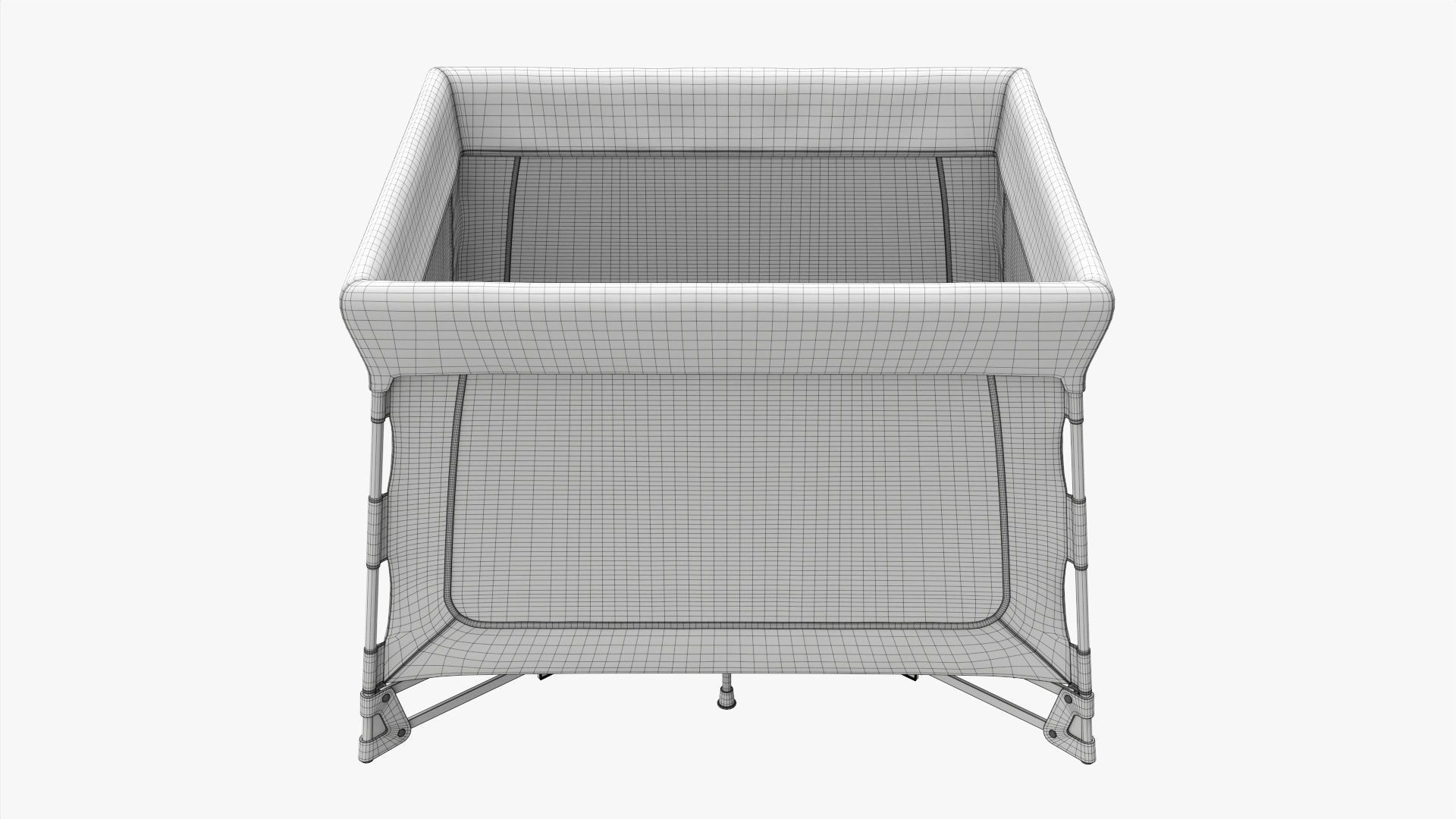 Portable travel cot 3D model_6