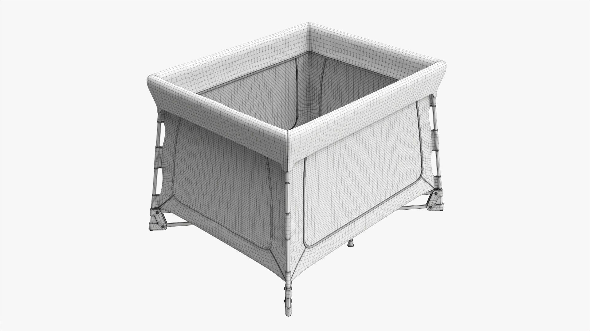 Portable travel cot 3D model_5