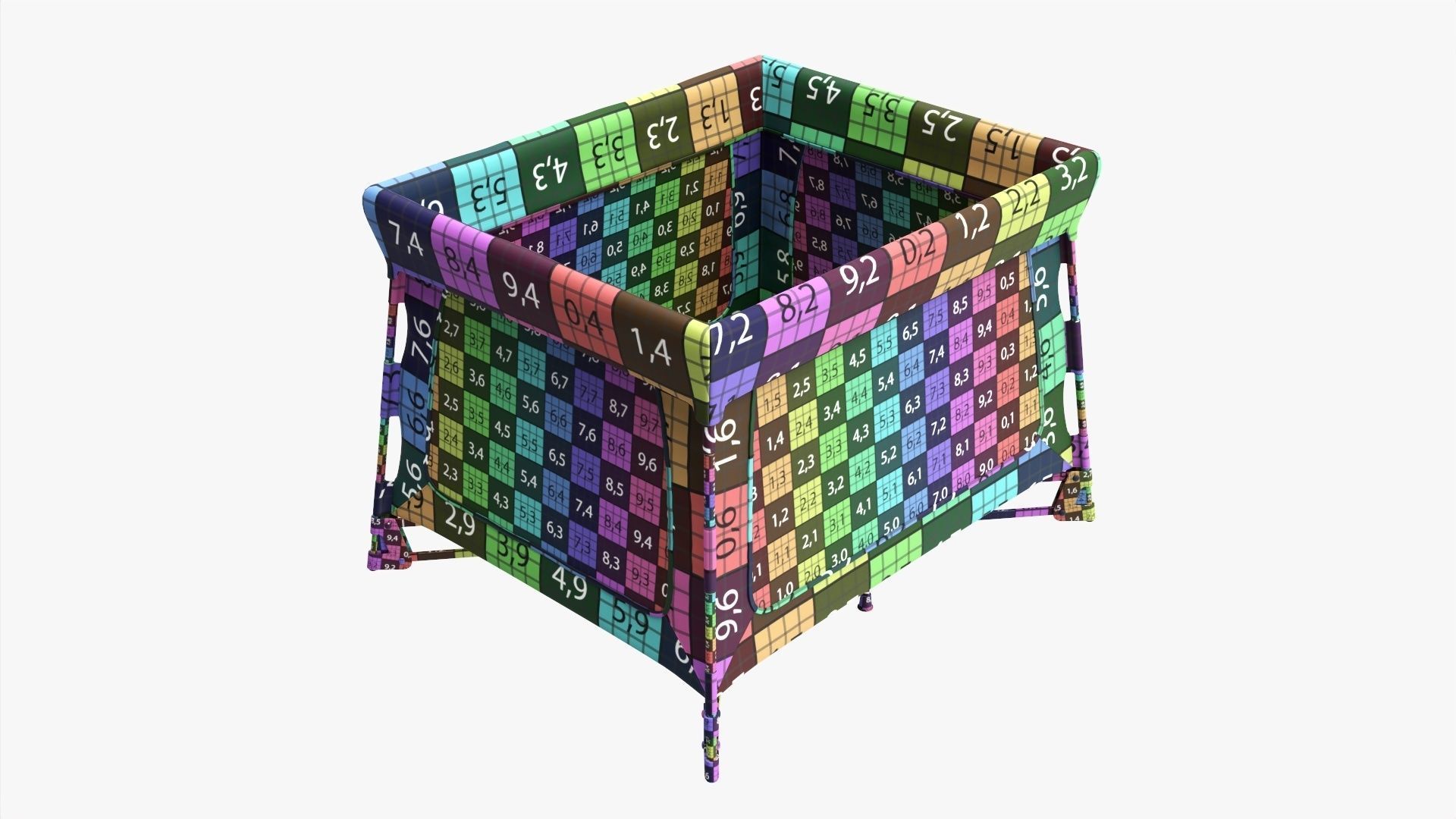 Portable travel cot 3D model_10