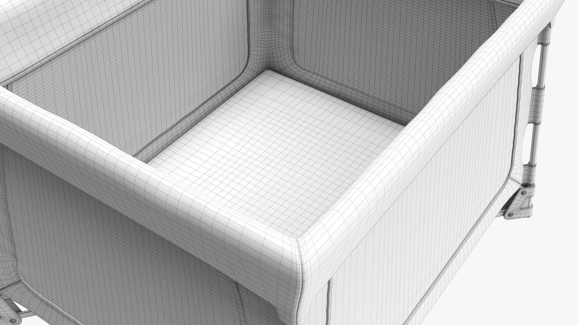 Portable travel cot 3D model_7