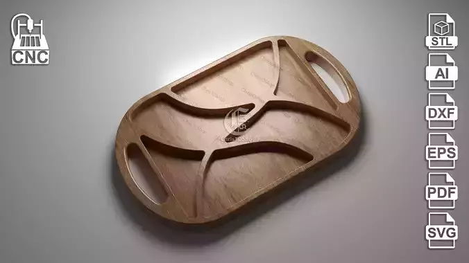 Oval Serving Tray 4 - Files for CNC 