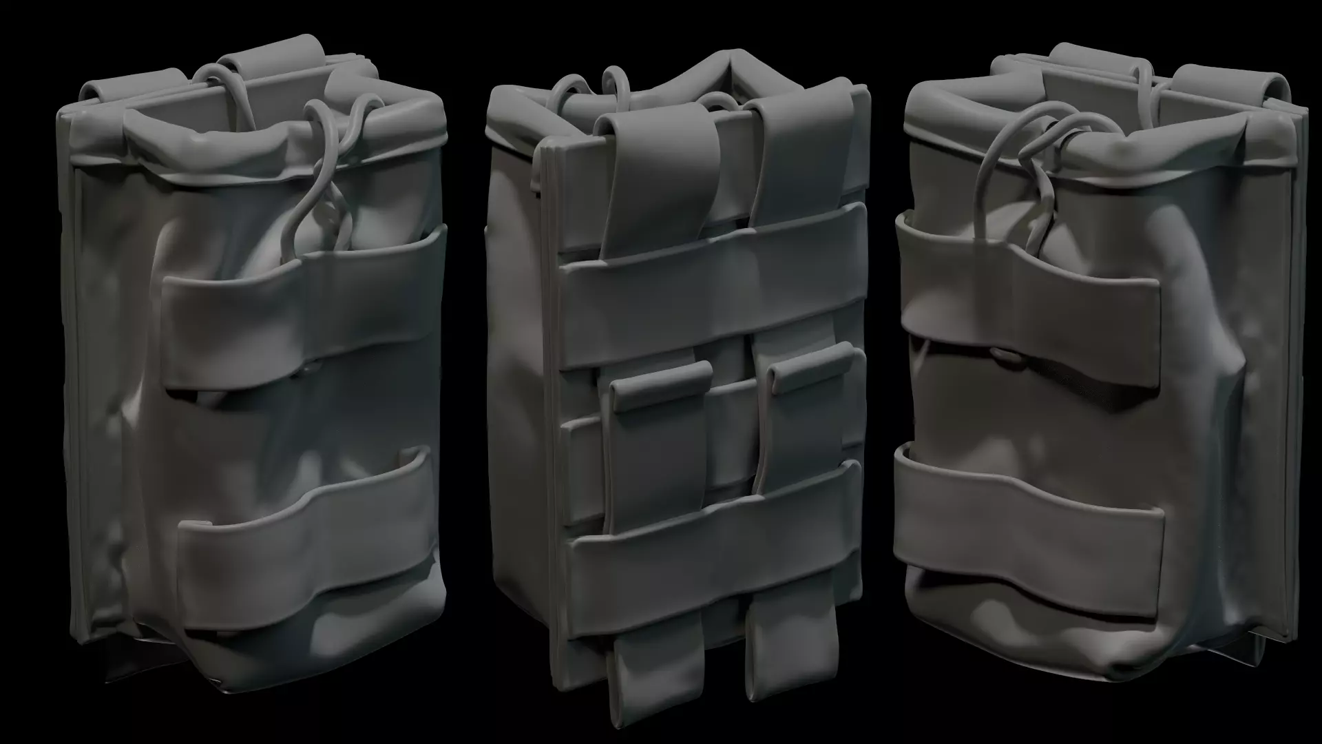 Marvelous Designer  AR15 Empty Ammo Pouch 3D model_0