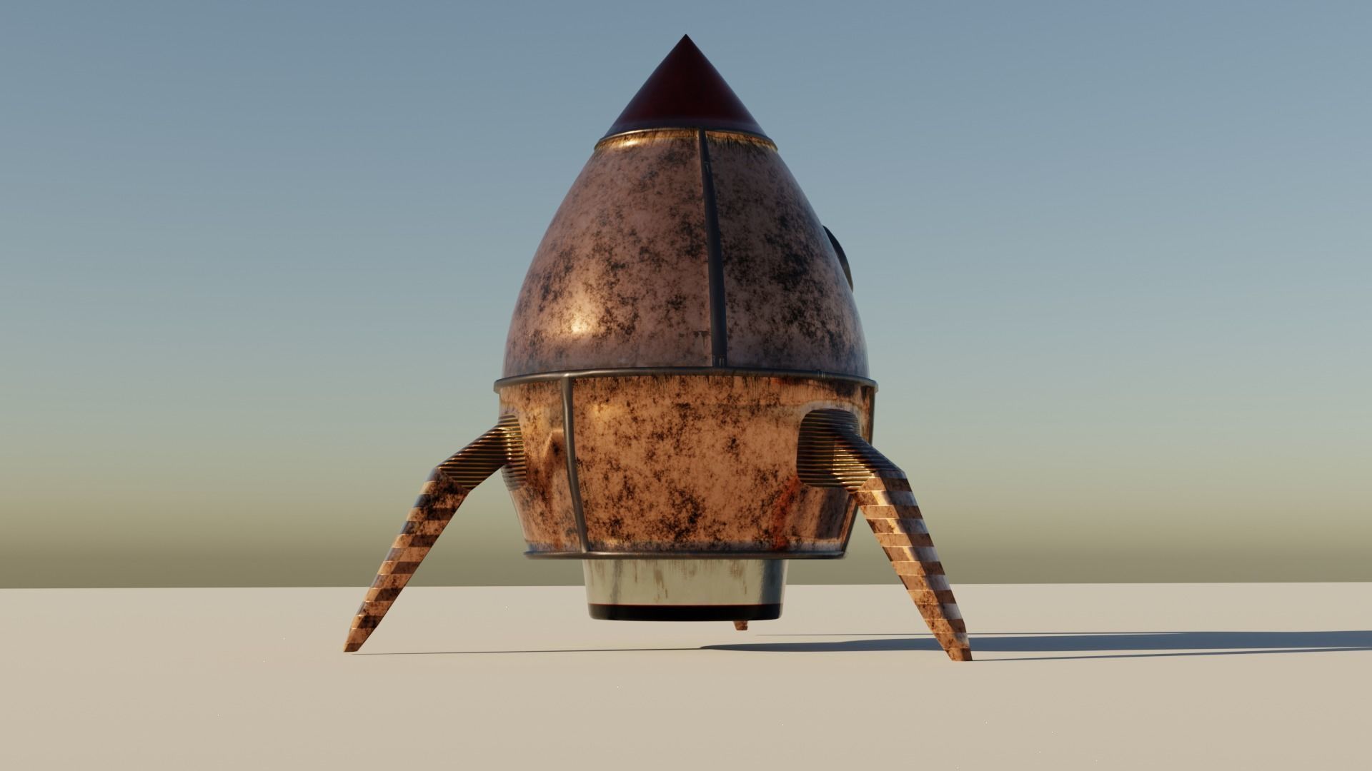 Rocket Comic Metalness Low-poly 3D model_4