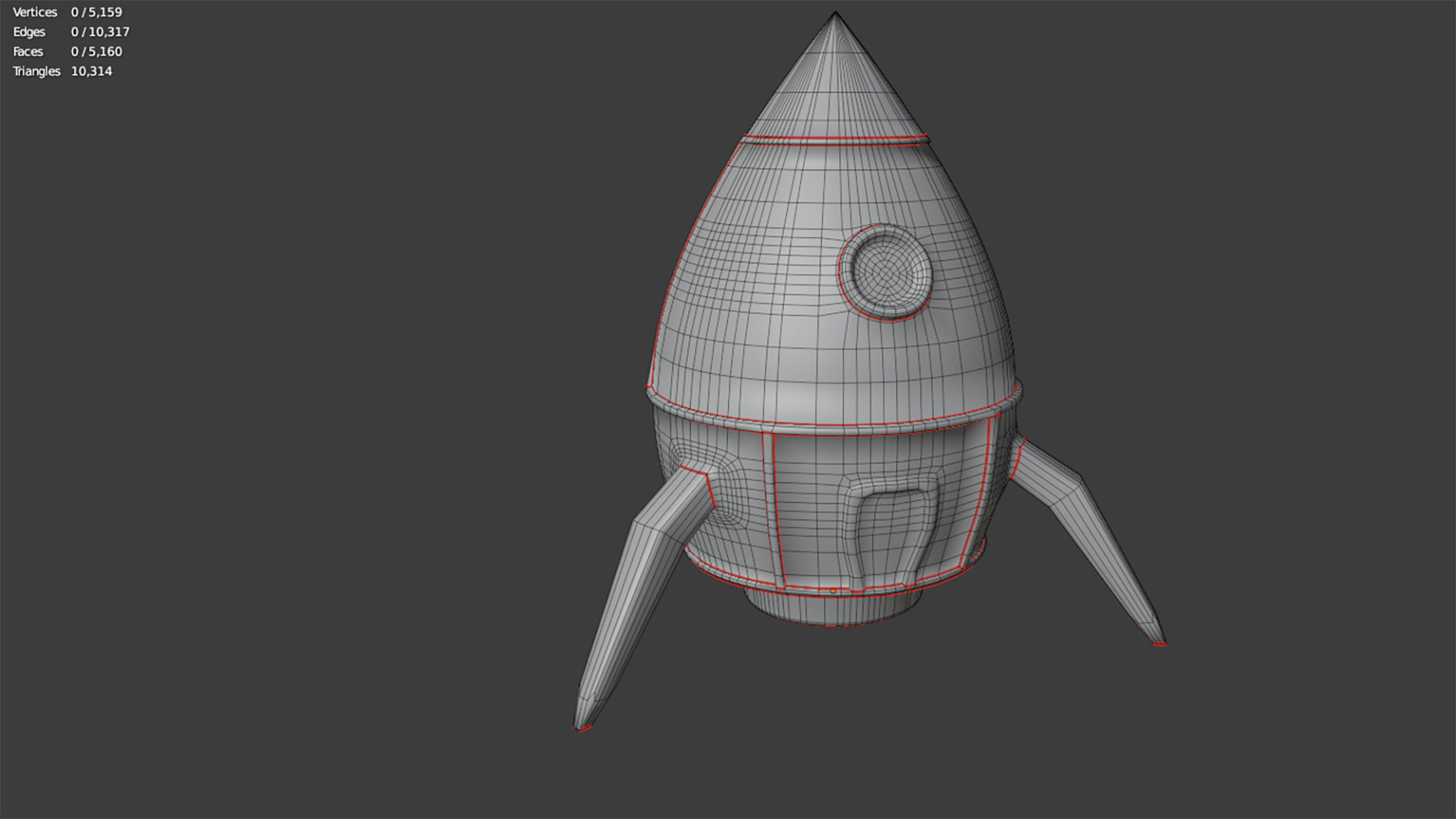 Rocket Comic Metalness Low-poly 3D model_12
