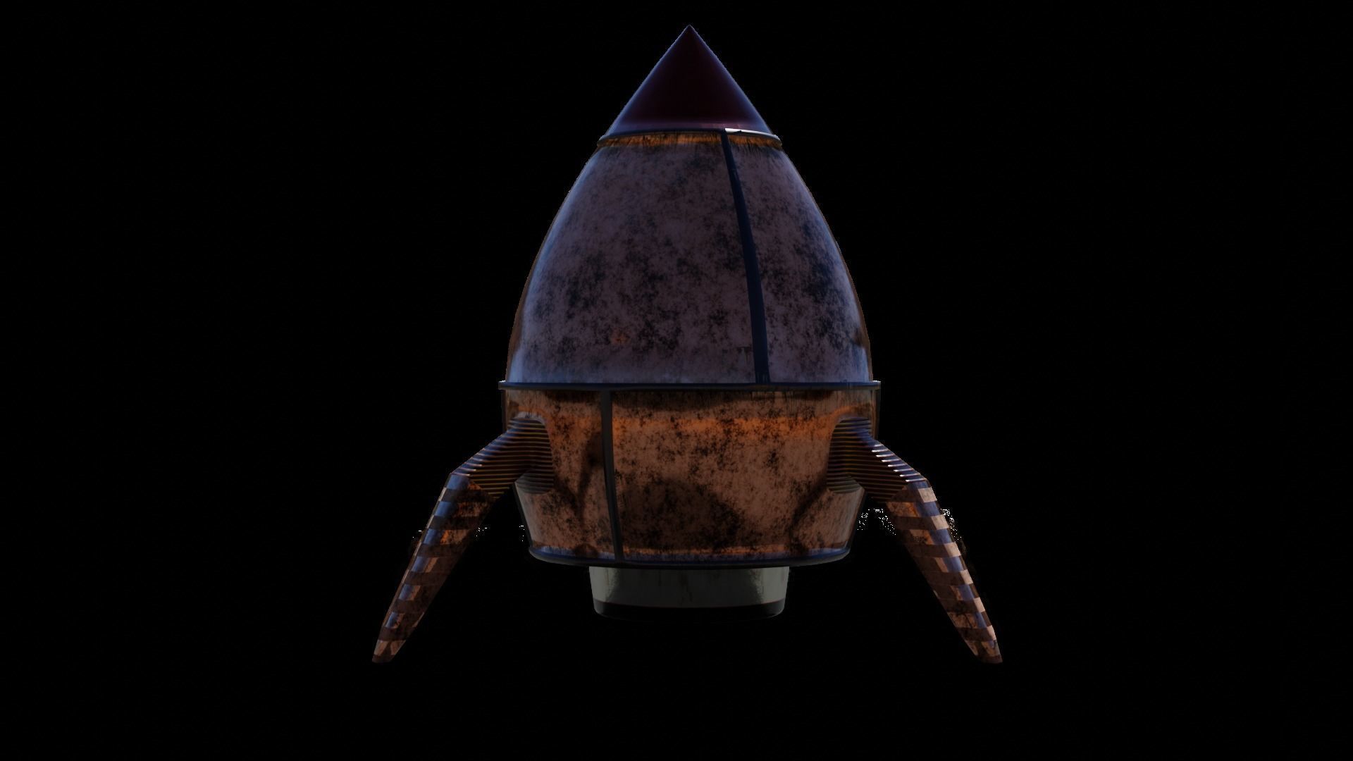 Rocket Comic Metalness Low-poly 3D model_8