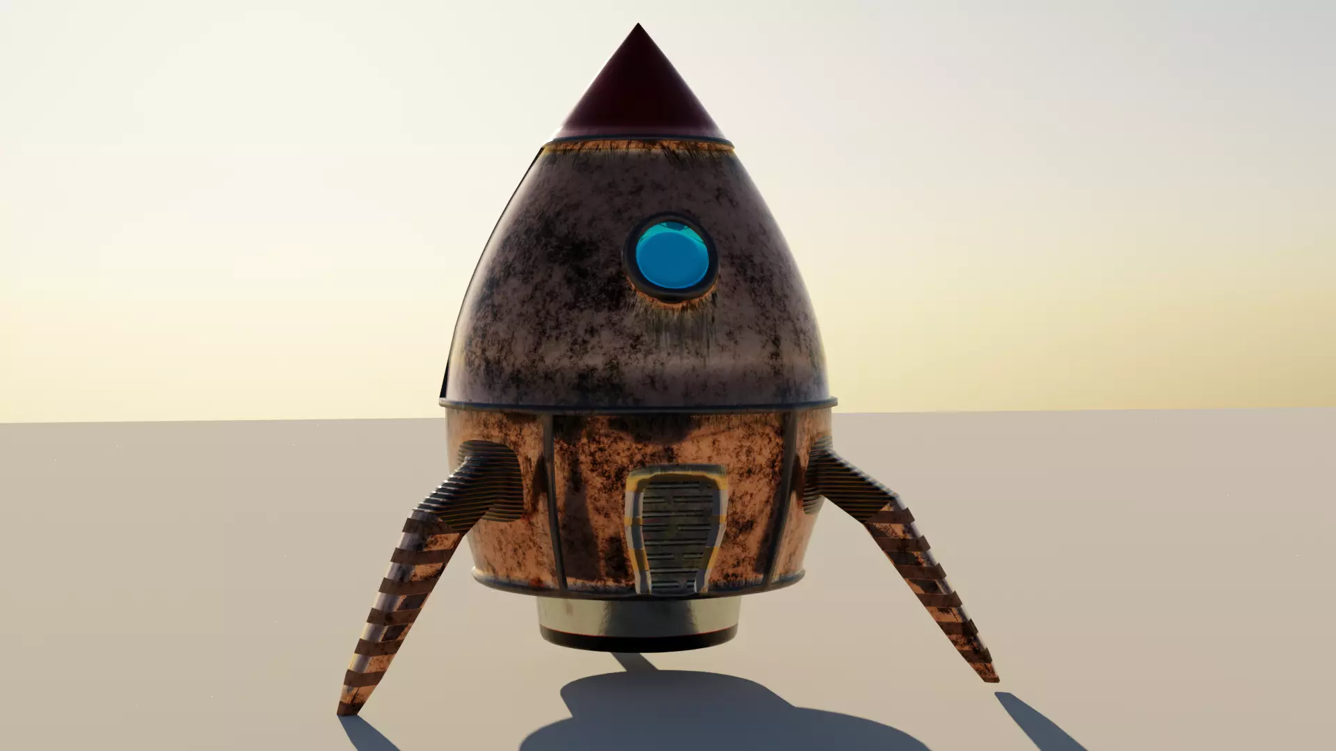 Rocket Comic Metalness Low-poly 3D model_0