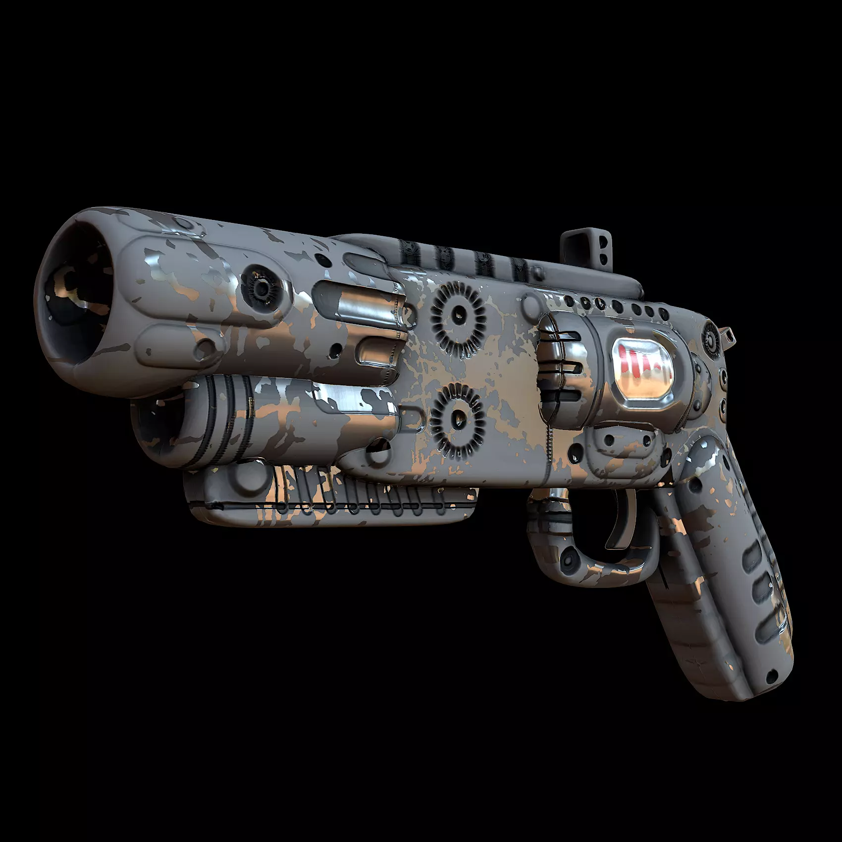 Gun scifi 3d model scifi Low-poly Low-poly 3D model Low-poly 3D model_0