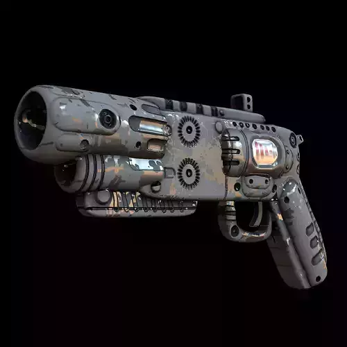 Gun scifi 3d model scifi Low-poly Low-poly 3D model Low-poly 3D model