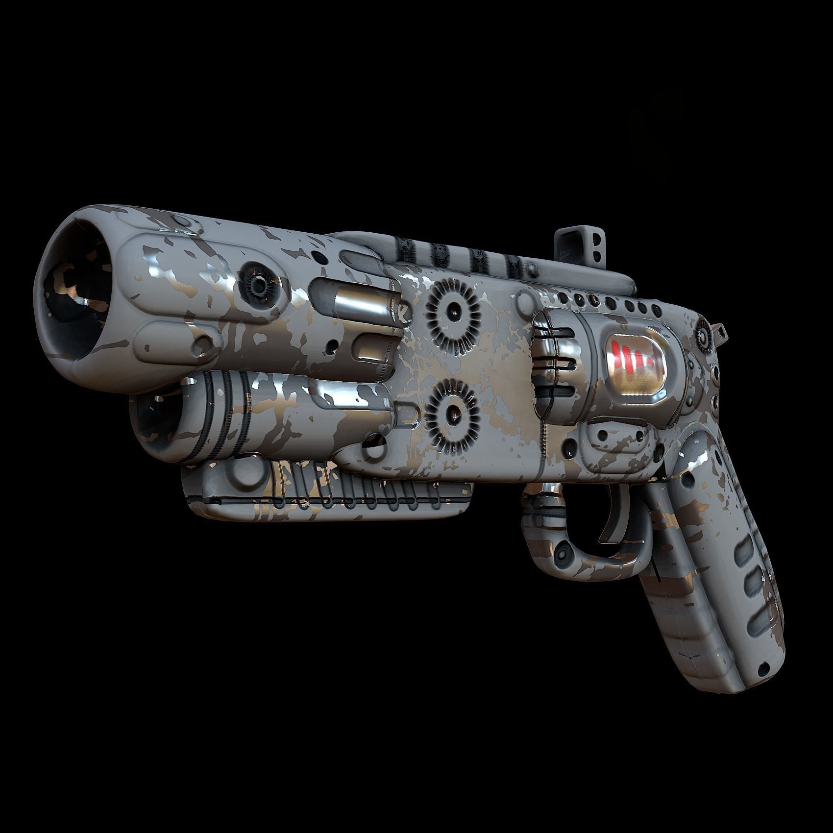 Gun scifi 3d model scifi Low-poly Low-poly 3D model Low-poly 3D model_9