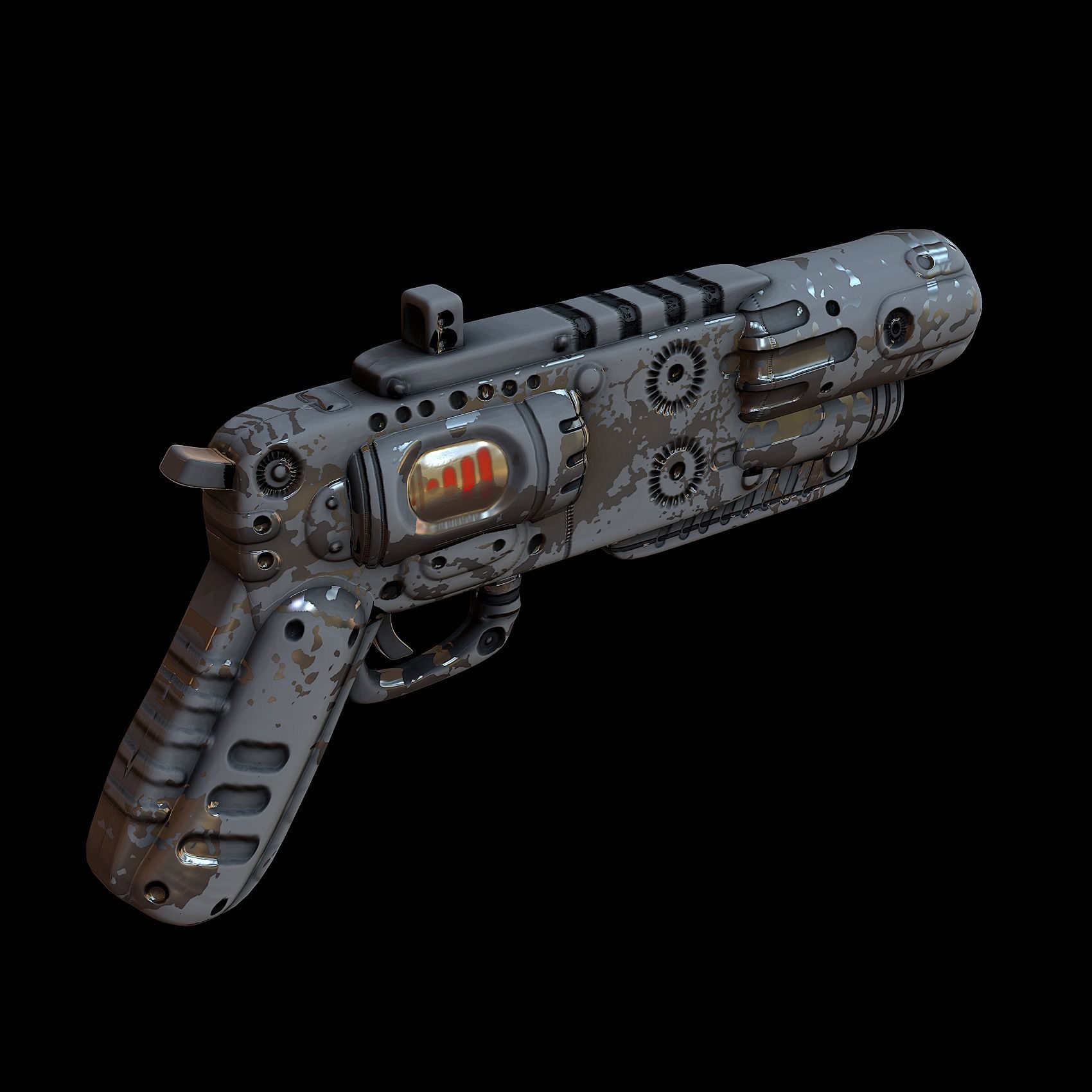 Gun scifi 3d model scifi Low-poly Low-poly 3D model Low-poly 3D model_6