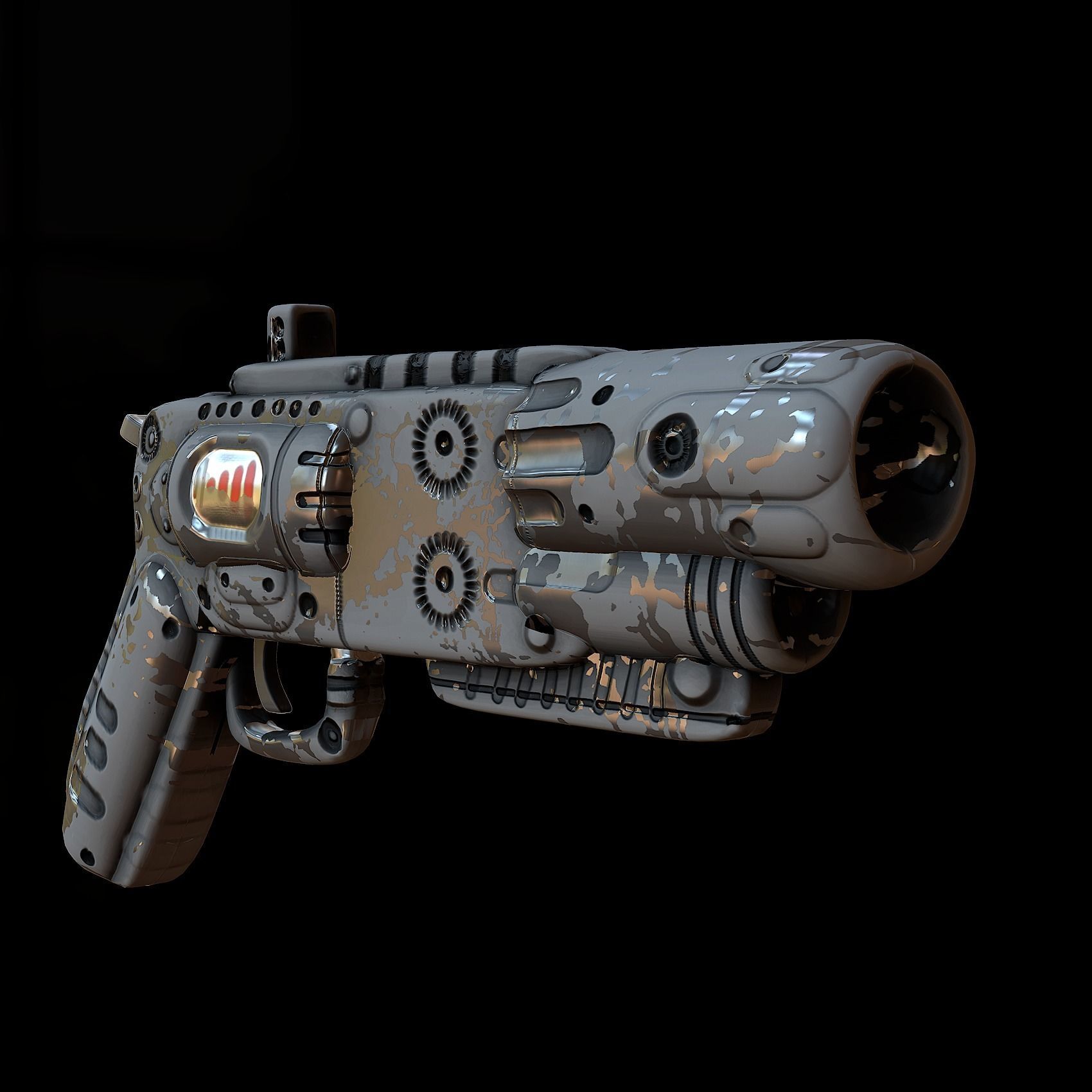 Gun scifi 3d model scifi Low-poly Low-poly 3D model Low-poly 3D model_3