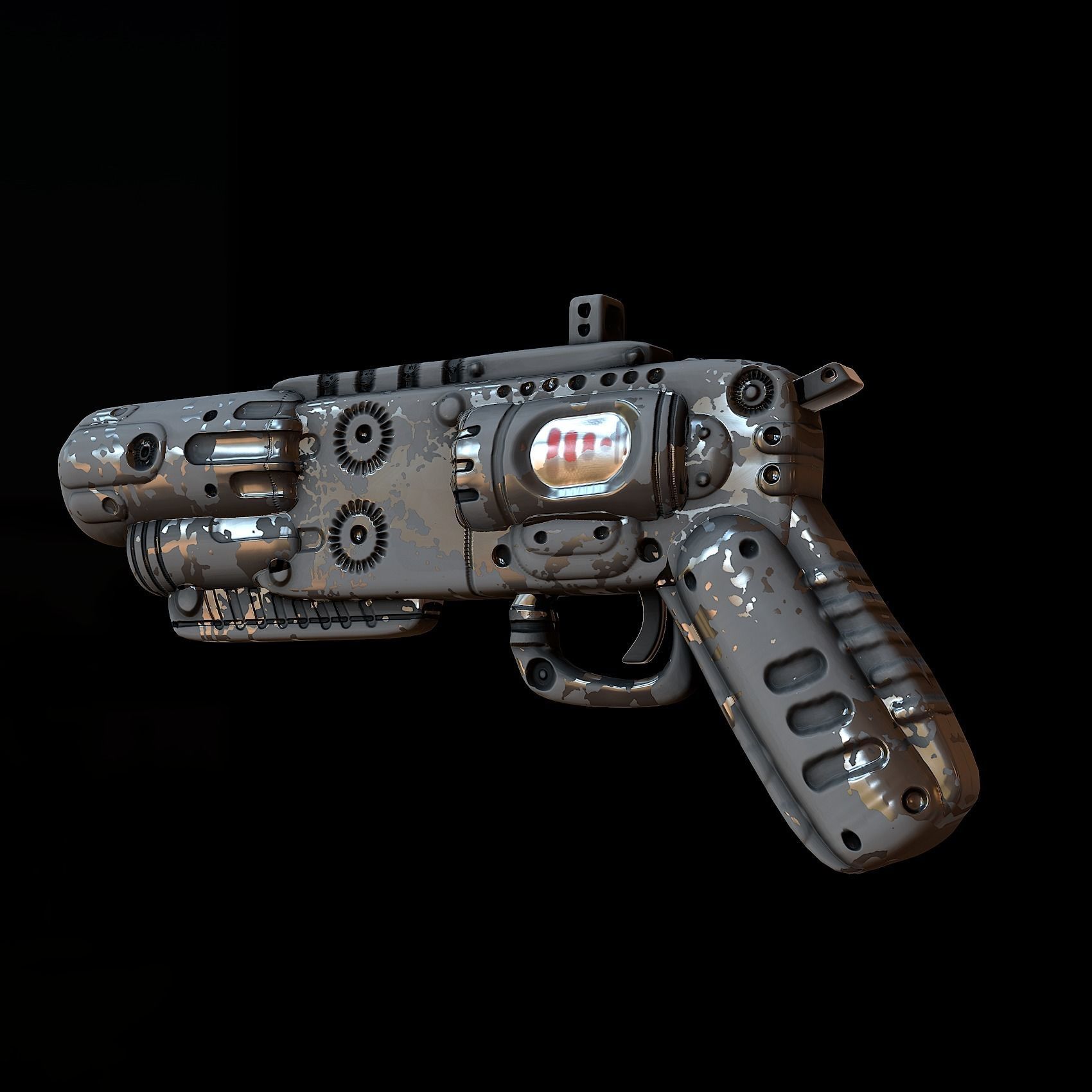 Gun scifi 3d model scifi Low-poly Low-poly 3D model Low-poly 3D model_7